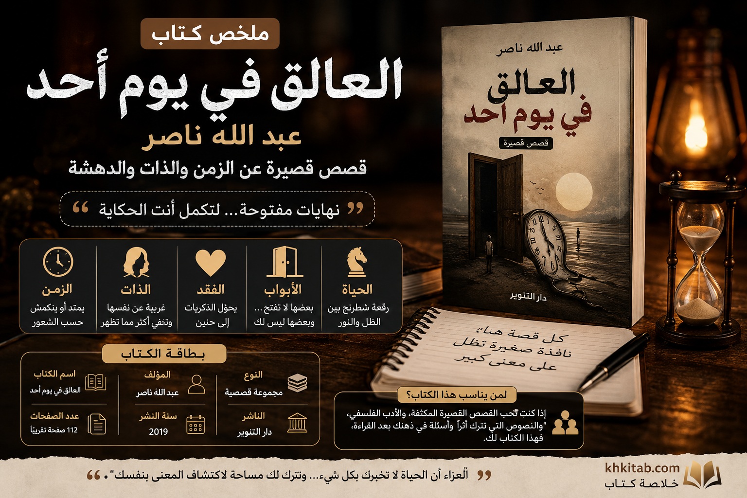 ملخص كتاب العالق في يوم أحد لعبد الله ناصر: قصص قصيرة عن الزمن والذات والدهشة 22 ملخص كتاب العالق في يوم أحد لعبد الله ناصر: قصص قصيرة عن الزمن والذات والدهشة